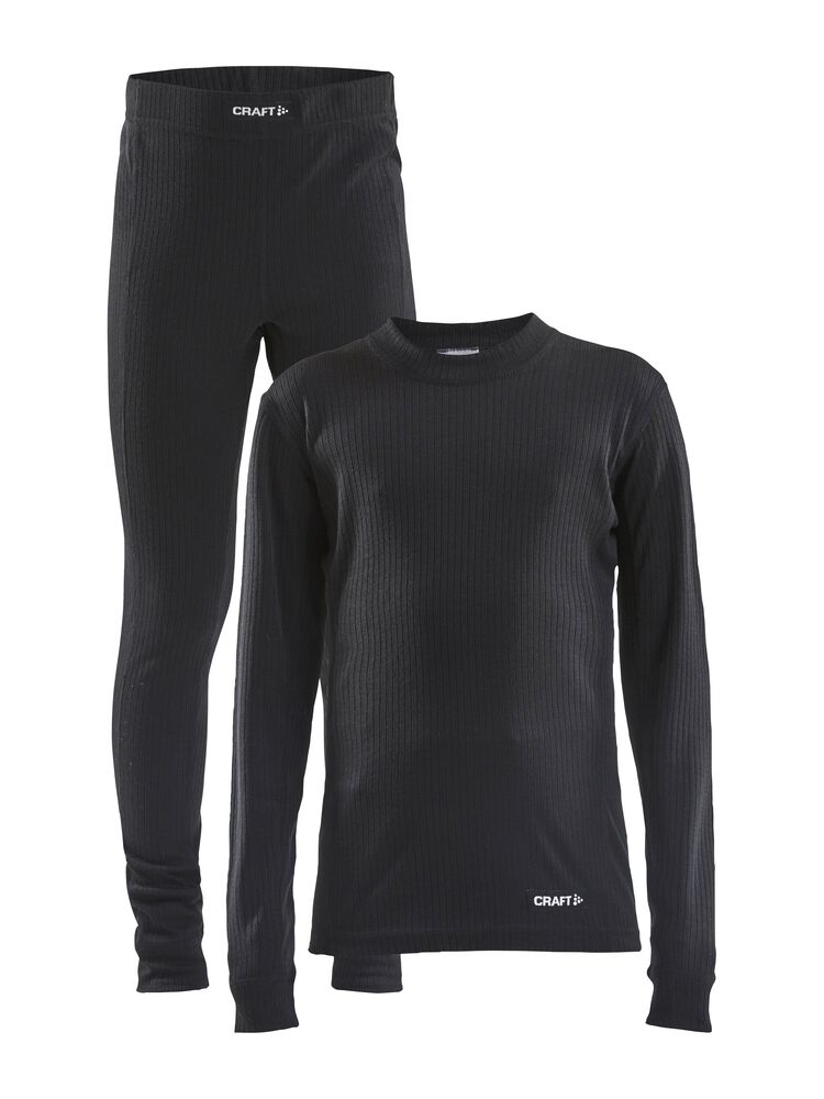 Baselayer sett Jr - svart - barnastærðir