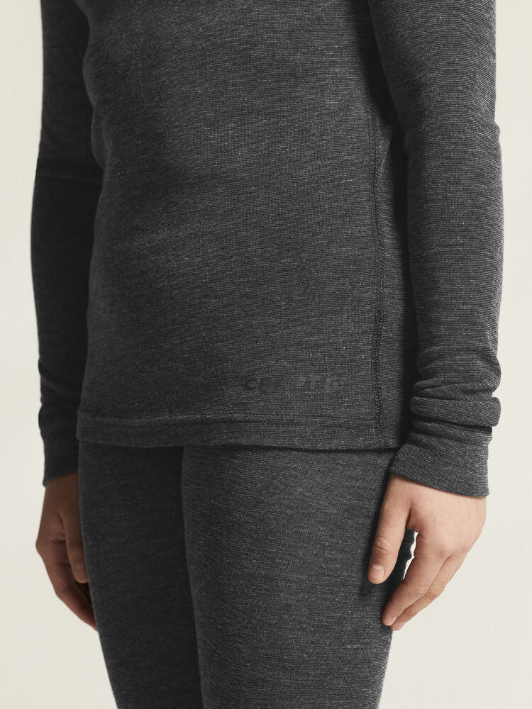 Ullar Merino sett (toppur & buxur) - Grátt - Barnastærðir