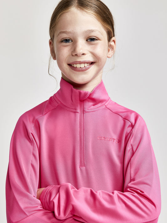 Core Gain hálfrennd hlý peysa  - Bleik - Barnastærðir