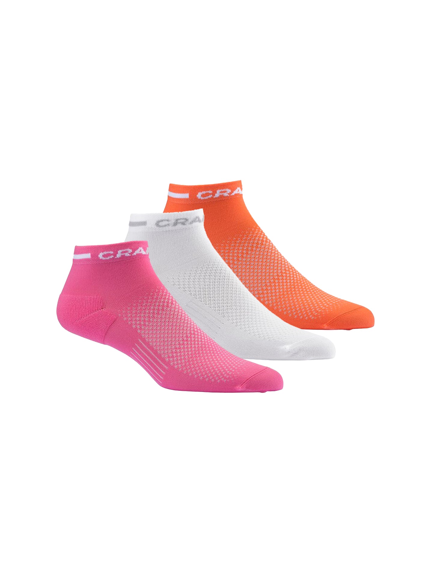 Sokkar - Core Dry Mid Sock 3 pair - 3 litir (bleikur/hvítur/appelsínugulur)