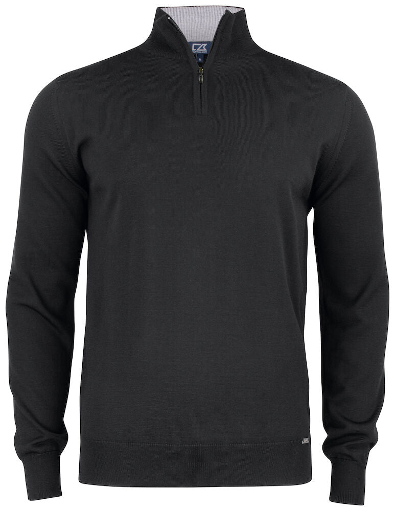 Everett hálfrennd peysa - UNISEX - svört (100% cashwool)