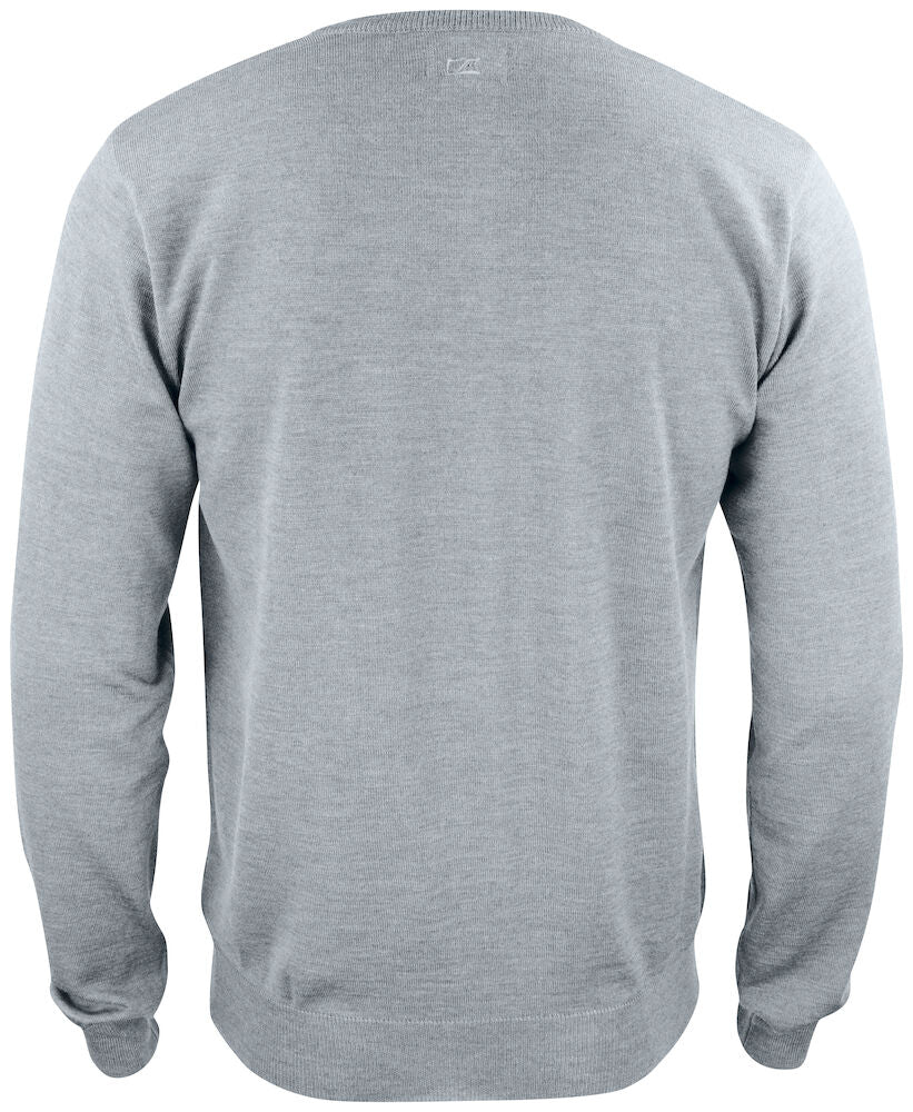 Everett V-neck peysa - grá - dömu- og herrastærðir (100% cashwool)