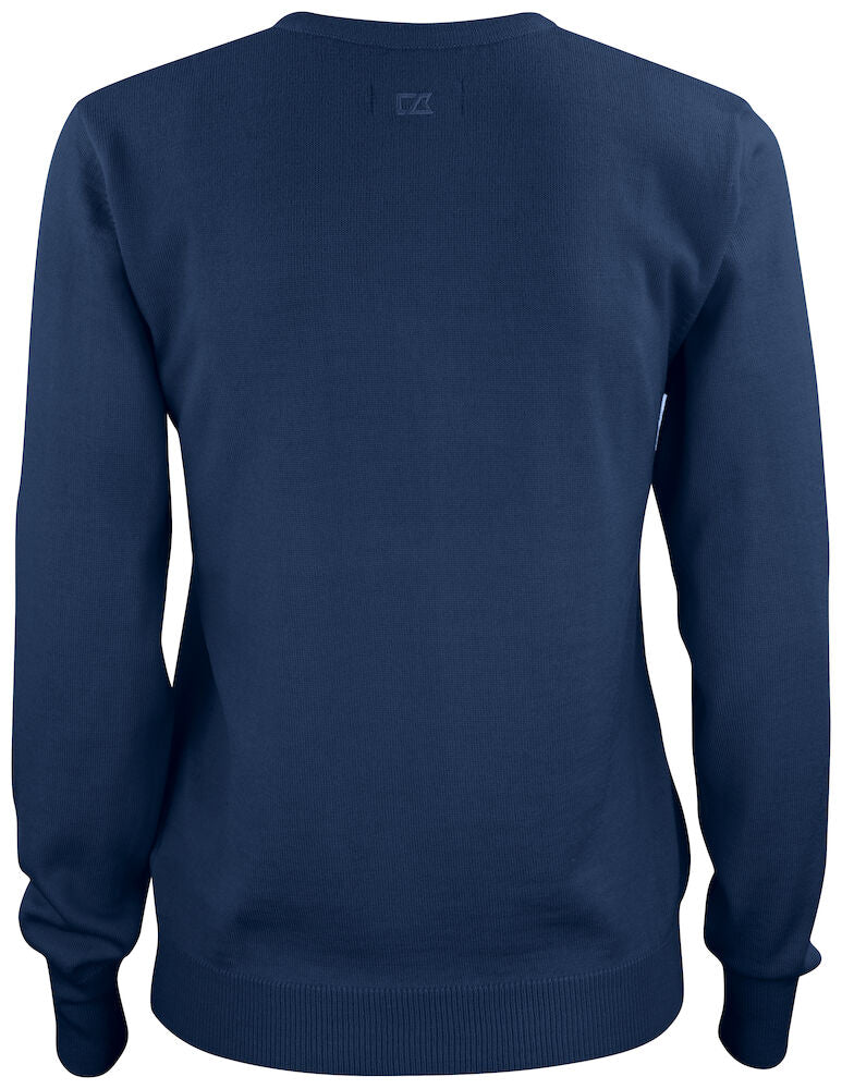 Everett V-neck peysa - dökkblá - dömu- og herrastærðir (100% cashwool)