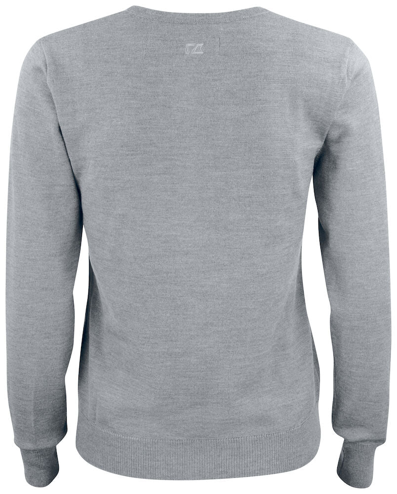 Everett V-neck peysa - grá - dömu- og herrastærðir (100% cashwool)