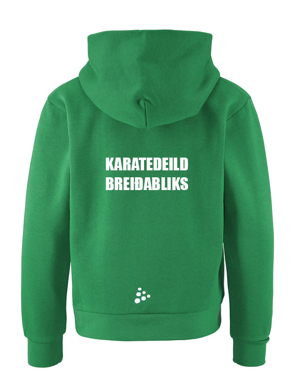 Karatedeild Breiðabliks - Hettupeysa - græn - allar stærðir