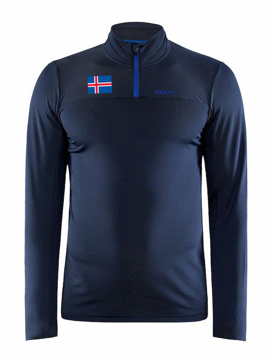 Core Gain hálfrennd hlý peysa  - Navy - Íslenski fáninn