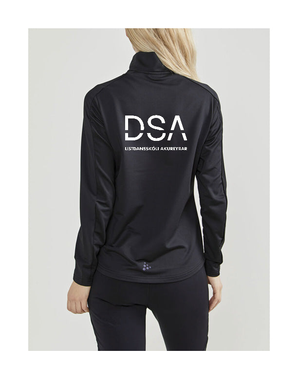 DSA - Hálfrennd hlý peysa - svört - allar stærðir