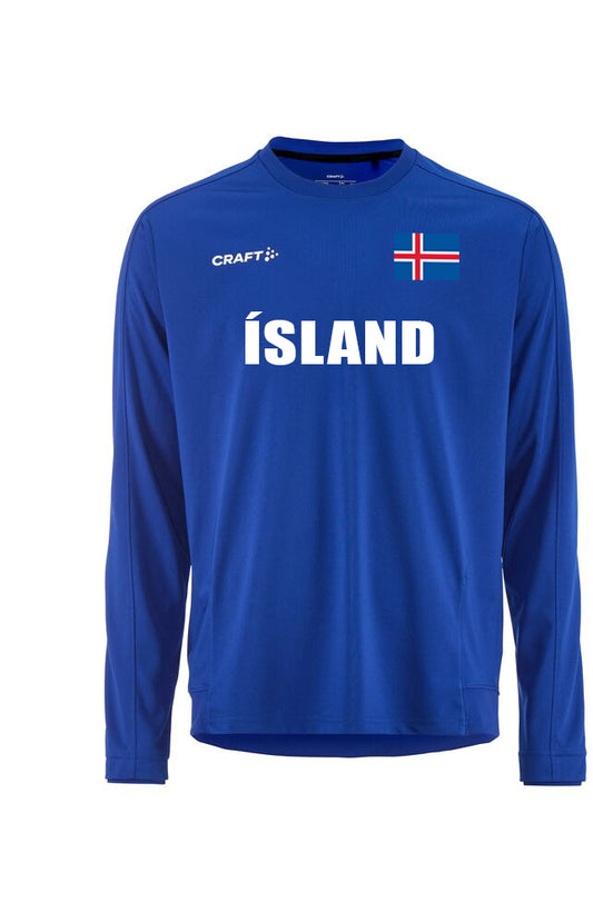 Evolve 2.0 Crewneck - Blá - Íslenski fáninn og Ísland