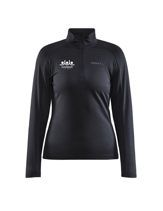 FJÖRÐUR - Core Gain hálfrennd peysa (hlý) - svört- allar stærðir