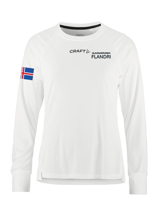 FLANDRI - Rush 2.0 síðerma æfingabolur - hvítur - allar stærðir