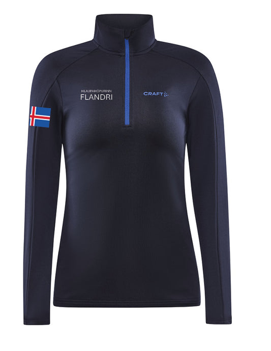 FLANDRI  - Hálfrennd peysa/Midlayer (hlý) - dökkblá