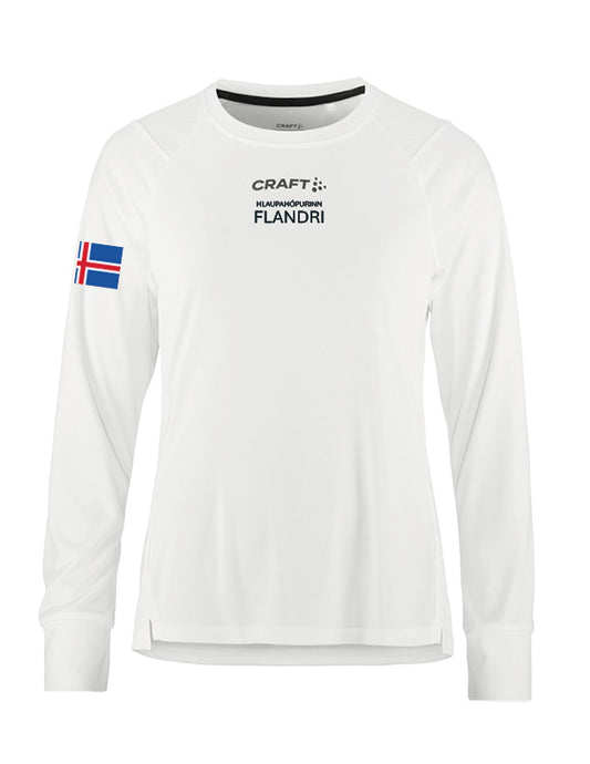 FLANDRI - Rush 2.0 síðerma æfingabolur - hvítur - allar stærðir