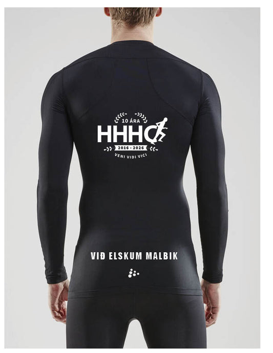 AFMÆLISÚTGÁFA - Compression síðerma bolur - svartur - allar stærðir