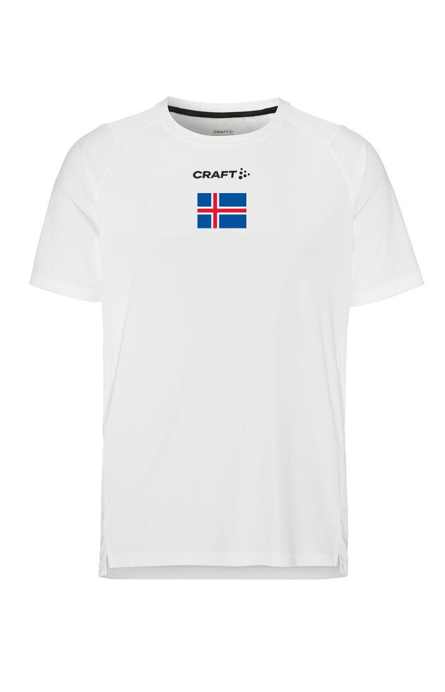 Stutterma bolur - Hvítur - Íslenski fáninn