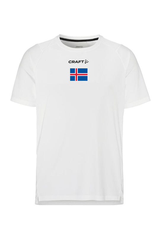 Stutterma bolur - Hvítur - Íslenski fáninn
