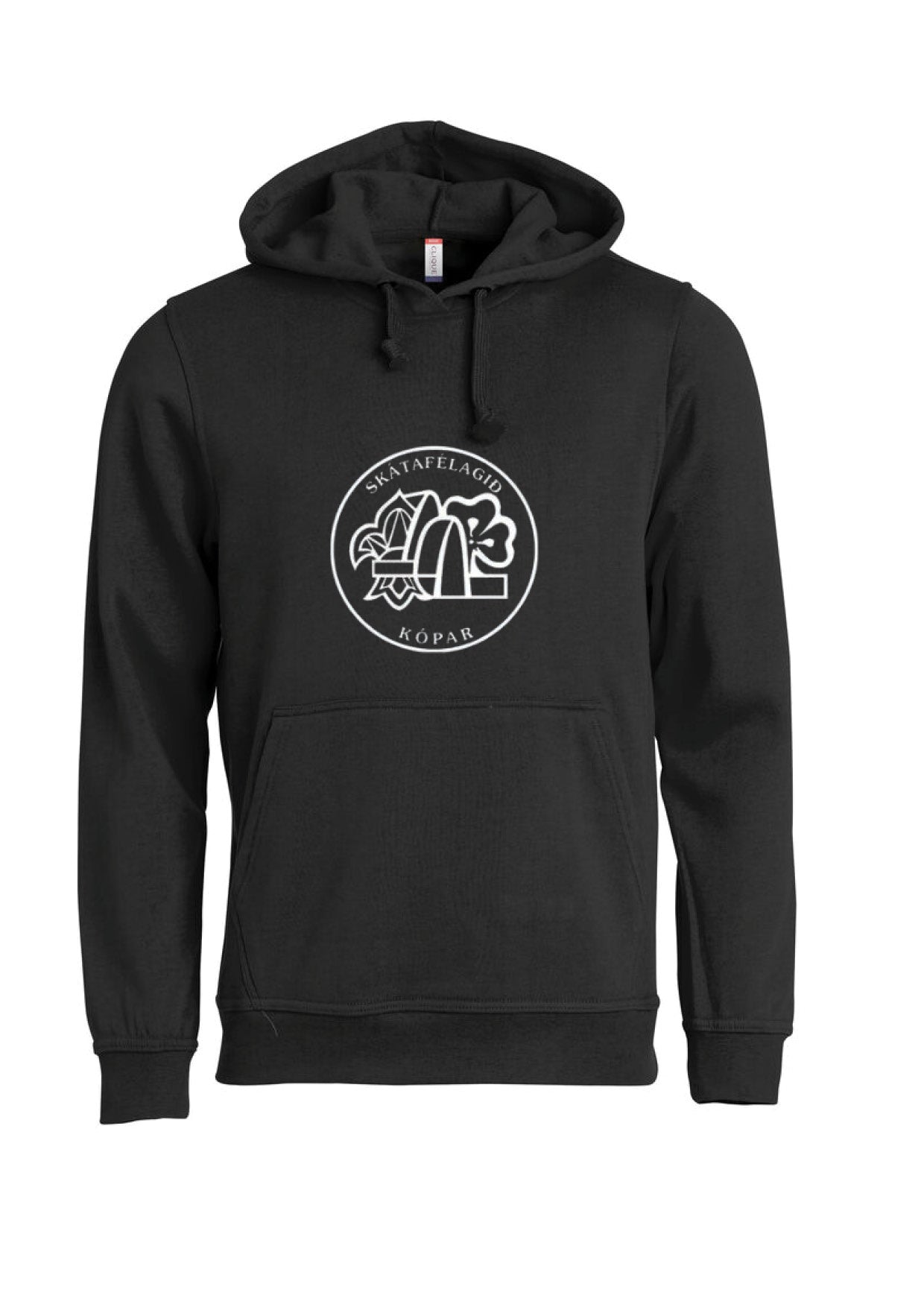 KÓPAR - Clique hettupeysa með stóru merki - svört