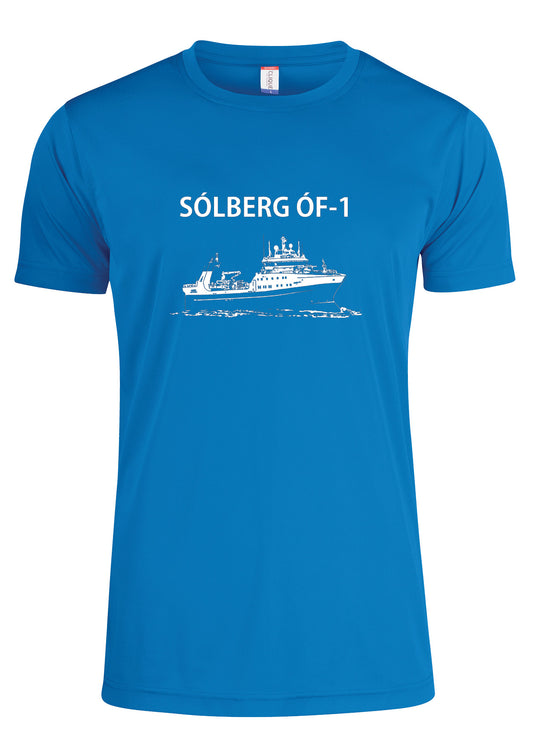 SÓLBERG ÓF-1 - Stutterma bolur (polyester) - blár - allar stærðir