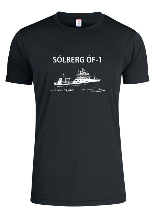 SÓLBERG ÓF-1 - Stutterma bolur (polyester) - svartur  - allar stærðir