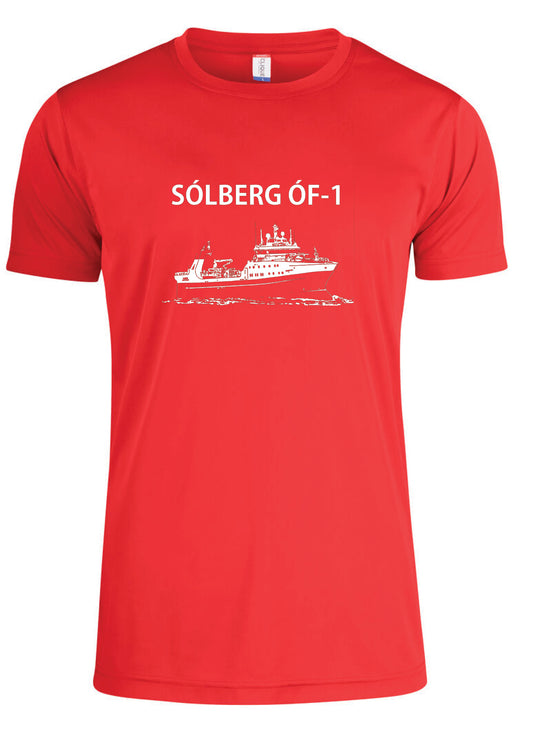 SÓLBERG ÓF-1 - Stutterma bolur (polyester) - rauður - allar stærðir