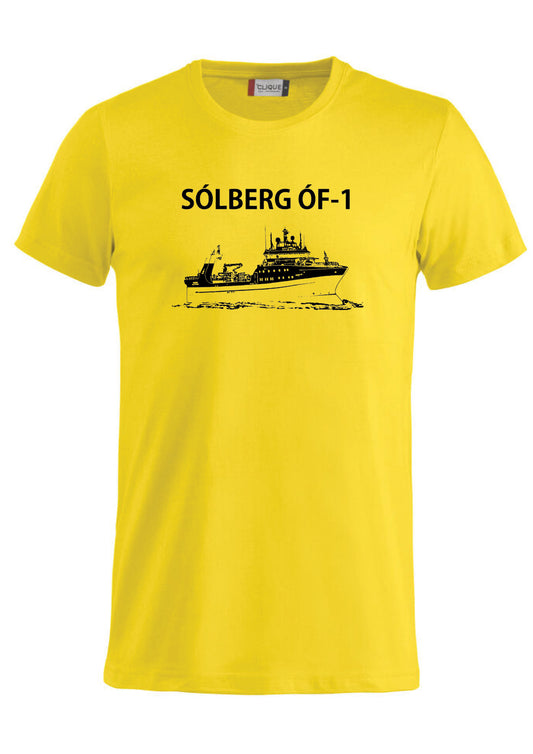 SÓLBERG ÓF-1 - Stutterma bolur (bómull) - gulur  - allar stærðir