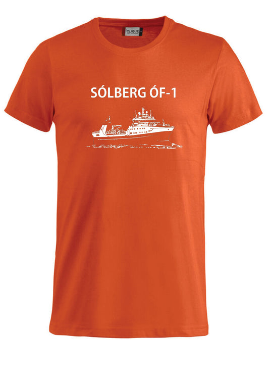 SÓLBERG ÓF-1 - Stutterma bolur (bómull) - appelsínugulur  - allar stærðir