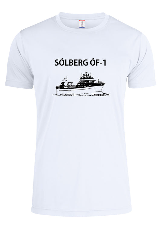 SÓLBERG ÓF-1 - Stutterma bolur (polyester) - hvítur - allar stærðir