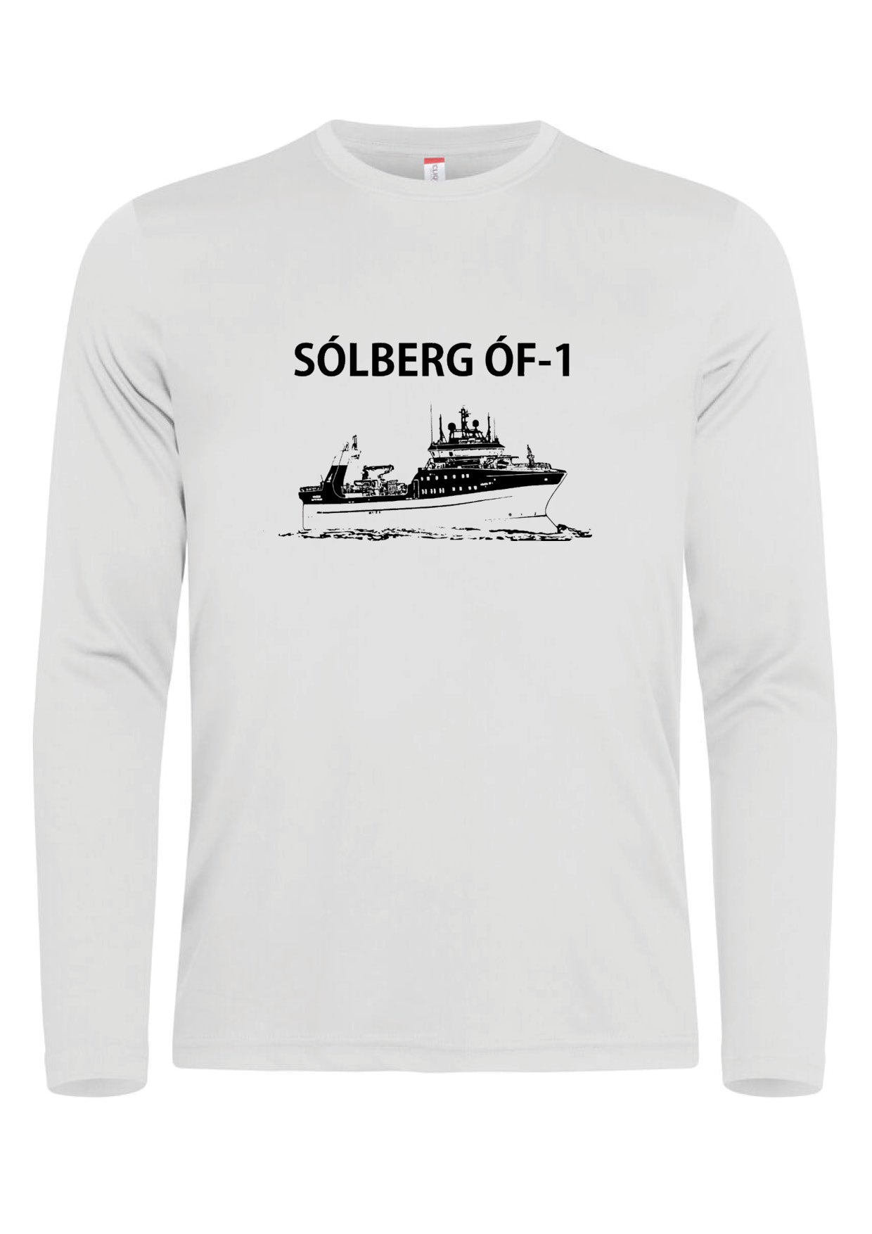SÓLBERG ÓF-1 - Síðerma bolur (polyester) - hvítur - fullorðinsstærðir