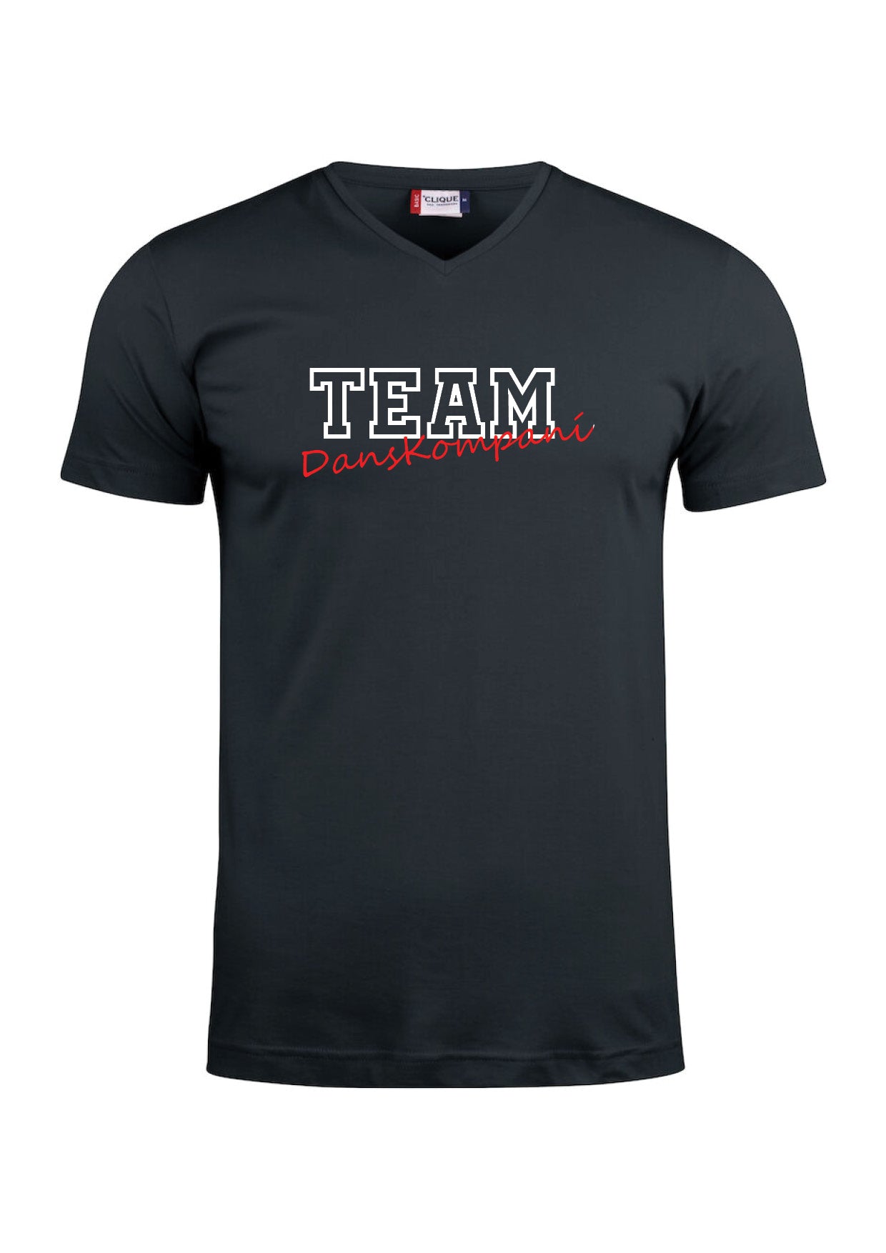 TEAM DANSKOMPANÍ - V-neck bolur - DANSSYSTIR - SVARTUR - fullorðinsstærðir