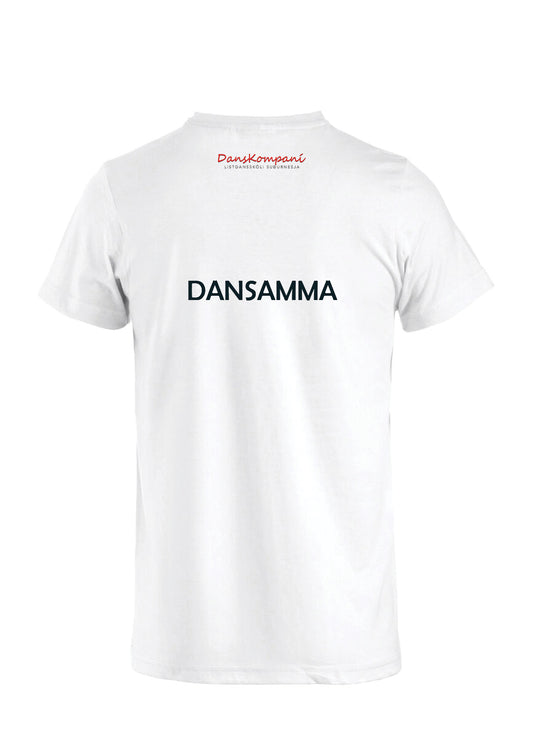 TEAM DANSKOMPANÍ - V-neck bolur - DANSAMMA - HVÍTUR - fullorðinsstærðir