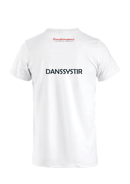 TEAM DANSKOMPANÍ - Bómullarbolur - DANSSYSTIR - HVÍTUR - allar stærðir