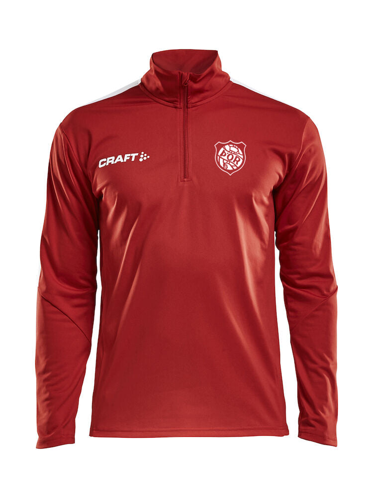 ÞÓR - Hálfrennd peysa - Rauð m/hvítri línu á ermi