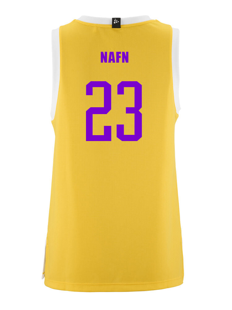 Körfuboltatreyja - Gul með fjólubláum merkingum