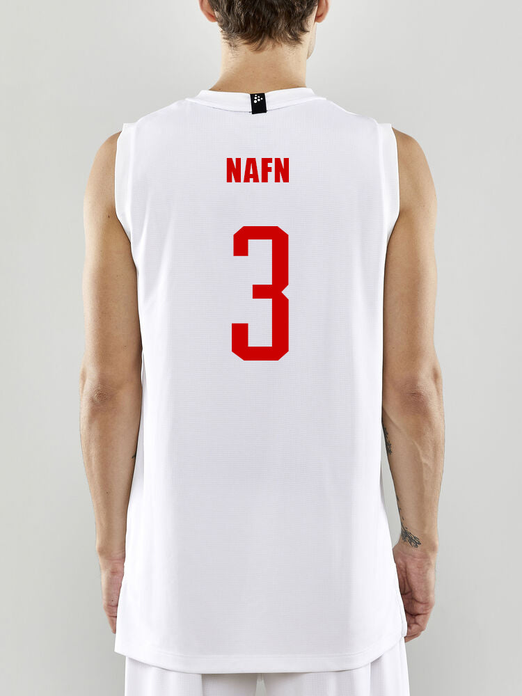 Körfuboltatreyja - Hvít með rauðum merkingum