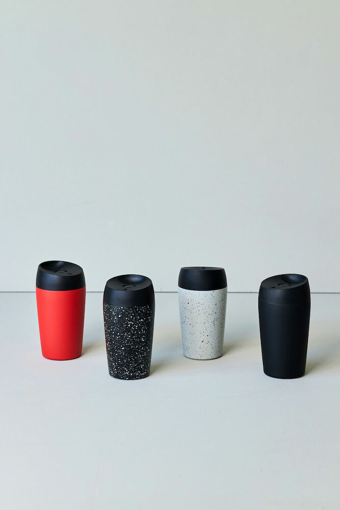 Loke travel mug with locking function small - Black/white