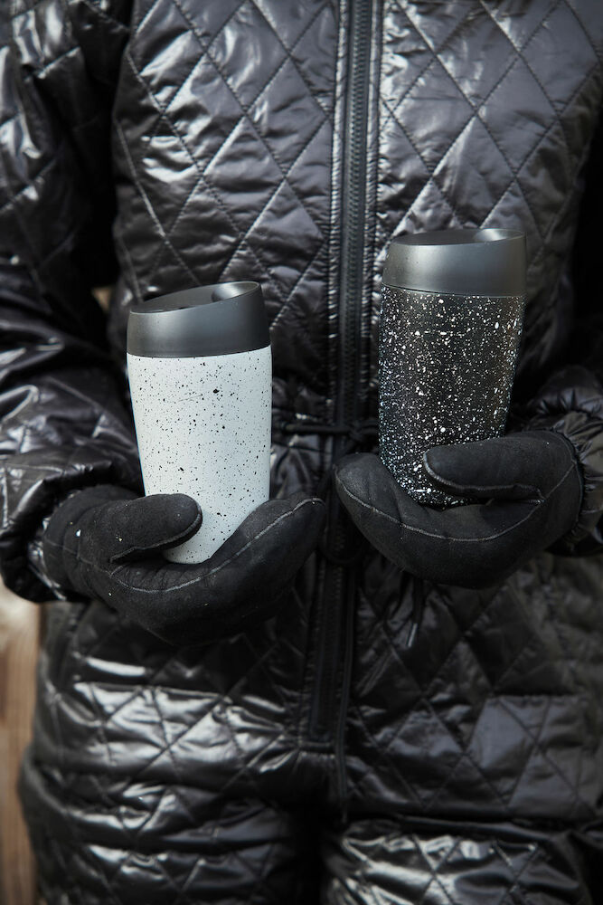 Loke travel mug with locking function small - Black/white