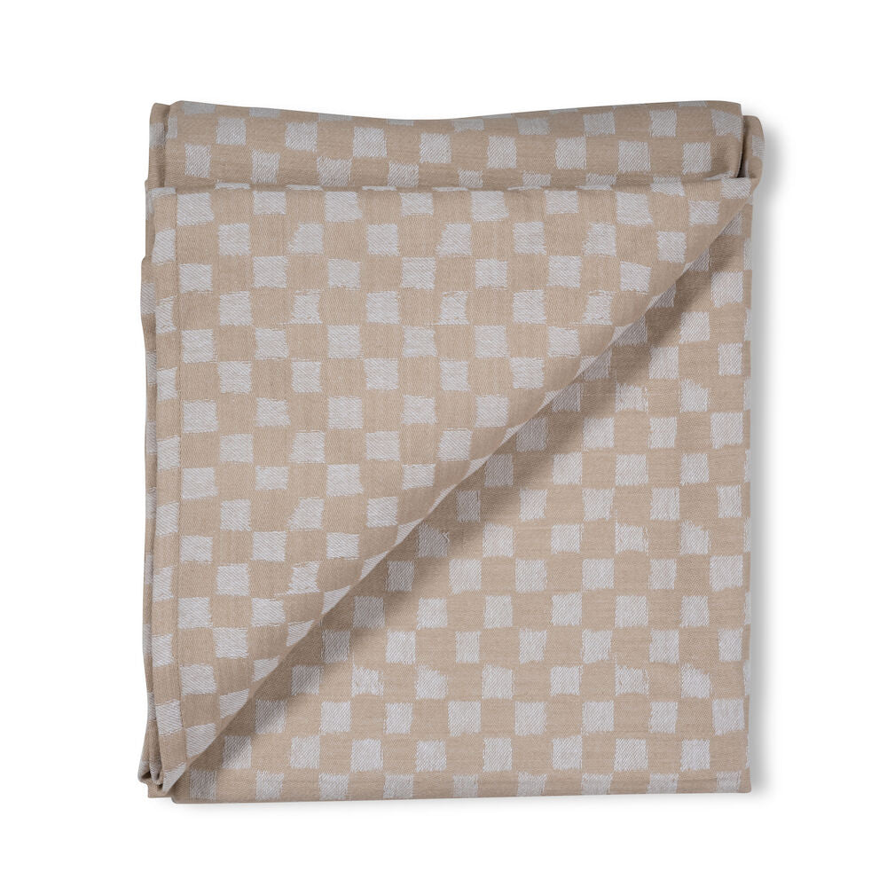 Cotton table cloth Checki - Beige