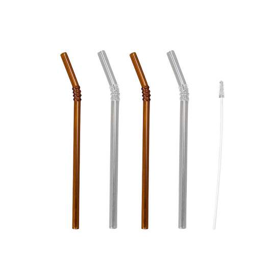 Straws Smile 4pcs/set - Clear/amber